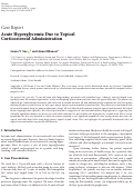 Cover page: Acute Hyperglycemia Due to Topical Corticosteroid Administration