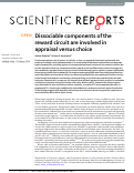 Cover page: Dissociable components of the reward circuit are involved in appraisal versus choice