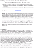 Cover page: Modeling long-period noise in kinematic GPS applications