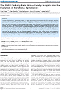 Cover page: The FGGY Carbohydrate Kinase Family: Insights into the Evolution of Functional Specificities