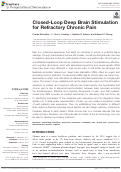 Cover page: Closed-Loop Deep Brain Stimulation for Refractory Chronic Pain