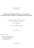 Cover page: Design and Characterization of Circuits for Next-Generation Wireless Communications Systems