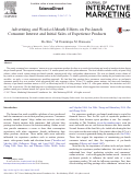 Cover page: Advertising and Word-of-Mouth Effects on Pre-launch Consumer Interest and Initial Sales of Experience Products