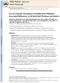 Cover page: Use of Computed Tomography to Identify Atrial Fibrillation Associated Differences in Left Atrial Wall Thickness and Density