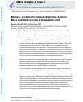 Cover page: Emergency Department Closures And Openings: Spillover Effects On Patient Outcomes In Bystander Hospitals