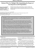 Cover page: Patients Who Use Multiple EDs: Quantifying the Degree of Overlap between ED Populations