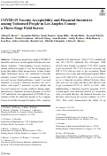 Cover page: COVID-19 Vaccine Acceptability and Financial Incentives among Unhoused People in Los Angeles County: a Three-Stage Field Survey