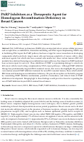 Cover page: PARP Inhibitors as a Therapeutic Agent for Homologous Recombination Deficiency in Breast Cancers