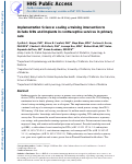 Cover page: Implementation science: Scaling a training intervention to include IUDs and implants in contraceptive services in primary care.