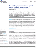 Cover page: The auditory representation of speech sounds in human motor cortex