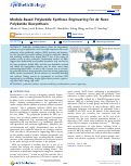 Cover page: Module-Based Polyketide Synthase Engineering for de Novo Polyketide Biosynthesis