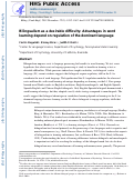 Cover page: Bilingualism as a desirable difficulty: Advantages in word learning depend on regulation of the dominant language