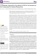 Cover page: A Systematic Approach to Providing COVID-19 Vaccinations in the Community by Student Pharmacists