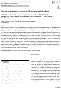 Cover page: Informational Masking in Aging and Brain-lesioned Individuals