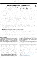 Cover page: Disparities in access for melanoma screening by region, specialty, and insurance: A cross-sectional audit study