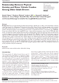 Cover page: Relationship Between Physical Activity and Motor Vehicle Crashes Among Older Adult Drivers.