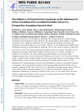 Cover page: The Influence of Psychosocial Constructs on the Adherence to Active Surveillance for Localized Prostate Cancer in a Prospective, Population-based Cohort.