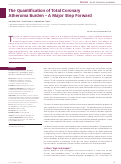 Cover page: The Quantification of Total Coronary Atheroma Burden – A Major Step Forward