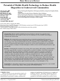 Cover page: Potential of Mobile Health Technology to Reduce Health Disparities in Underserved Communities