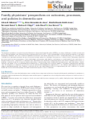 Cover page: Family physicians perspectives on outcomes, processes, and policies in dementia care.