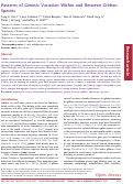 Cover page: Patterns of Genetic Variation Within and Between Gibbon Species