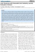 Cover page: Link Clustering with Extended Link Similarity and EQ Evaluation Division