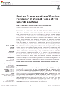 Cover page: Postural Communication of Emotion: Perception of Distinct Poses of Five Discrete Emotions