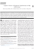 Cover page: Capsule Closure of Periportal Capsulotomy for Hip Arthroscopy