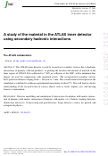 Cover page: A study of the material in the ATLAS inner detector using secondary hadronic interactions