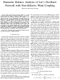 Cover page: Harmonic Balance Analysis of Lur’e Oscillator Network With Non-Diffusive Weak Coupling