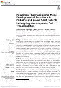 Cover page: Population Pharmacokinetic Model Development of Tacrolimus in Pediatric and Young Adult Patients Undergoing Hematopoietic Cell Transplantation