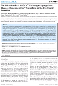 Cover page: The Mitochondrial Na+/Ca2+ Exchanger Upregulates Glucose Dependent Ca2+ Signalling Linked to Insulin Secretion