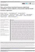 Cover page: Stem cell secretome treatment improves whole-body metabolism, reduces adiposity, and promotes skeletal muscle function in aged mice.