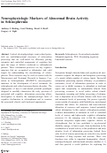 Cover page: Neurophysiologic Markers of Abnormal Brain Activity in Schizophrenia