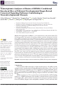 Cover page: Transcriptomic Analyses of Brains of RBM8A Conditional Knockout Mice at Different Developmental Stages Reveal Conserved Signaling Pathways Contributing to Neurodevelopmental Diseases