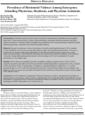 Cover page: Prevalence of Horizontal Violence Among Emergency Attending Physicians, Residents, and Physician Assistants