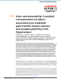 Cover page: Intra- and extracellular β-amyloid overexpression via adeno-associated virus-mediated gene transfer impairs memory and synaptic plasticity in the hippocampus