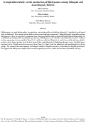 Cover page: A longitudinal study on the production of filled pauses among bilingual and monolingual children