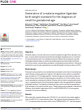 Cover page: Generation of a malaria negative Ugandan birth weight standard for the diagnosis of small for gestational age