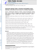 Cover page: Interaction between tobacco smoking and hepatitis B virus infection on the risk of liver cancer in a Chinese population