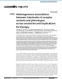 Cover page: Heterogeneous associations between interleukin-6 receptor variants and phenotypes across ancestries and implications for therapy.