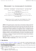 Cover page: Homomesy via toggleability statistics