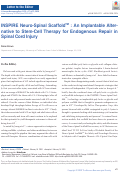 Cover page: INSPIRE Neuro-Spinal Scaffold<sup>TM</sup> : An Implantable Alternative to Stem-Cell Therapy for Endogenous Repair in Spinal Cord Injury