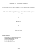 Cover page: Psychological mechanisms of gender differences in social support use under stress