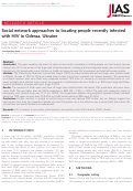 Cover page: Social network approaches to locating people recently infected with HIV in Odessa, Ukraine