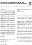 Cover page: Hospitalist and Intensivist Experiences of the "Open" Intensive Care Unit Environment: a Qualitative Exploration.