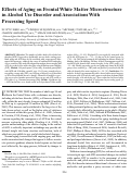 Cover page: Effects of aging on frontal white matter microstructure in alcohol use disorder and associations with processing speed.