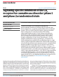 Cover page: Signaling-specific inhibition of the CB1 receptor for cannabis use disorder: phase 1 and phase 2a randomized trials.