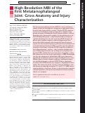 Cover page: High-Resolution MRI of the First Metatarsophalangeal Joint: Gross Anatomy and Injury Characterization.