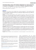 Cover page: Incidental deep venous thrombosis diagnosed on lower extremity computed tomography is a rare but clinically impactful finding.